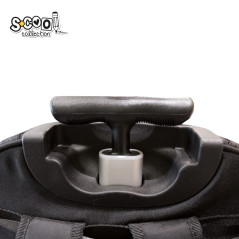 Ghiozdan troller Premium, compartiment laptop, baza intarita, 2 picioare, 34x20x49 cm