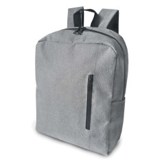 Ghiozdan laptop, gri, buzunar frontal, cursoare metalice, maner, poliester impermeabil, 40x31x11 cm