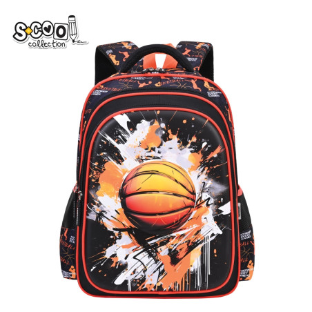 Ghiozdan 3D BASKETBALL, pentru baieti 6-11 ani, compartiment cu 2 buzunare, bucla pentru agatare, 28L