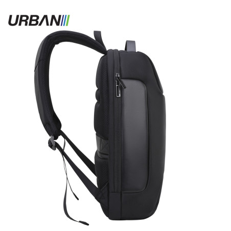 Ghiozdan URBAN BULLET, compartiment laptop, bucla agatare, buzunare accesorii, cablu USB, 46x35x15 cm