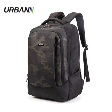 Ghiozdan DARK CAMOUFLAGE, compartiment principal, compartiment laptop, 2 buzunare, maner ramforsat, 21 litri
