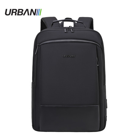 Ghiozdan URBAN BLACK cu 2 compartimente, buzunar tableta, baza impermeabila, maner, 43x29x12 cm
