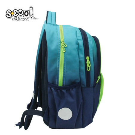 Ghiozdan ergonomic cu motiv LEVEL UP, 2 compartimente, buzunar interior, fermoar, poliester, 42x31x16 cm