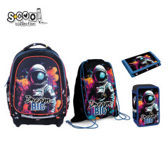Set elevi, ghiozdan, penar echipat, sac sport, portofel, Dream Big, multicolor
