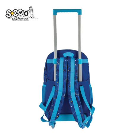 Ghiozdan troller elevi, 2 roti, maner telescopic, ajustabil, 45x32x16.5 cm