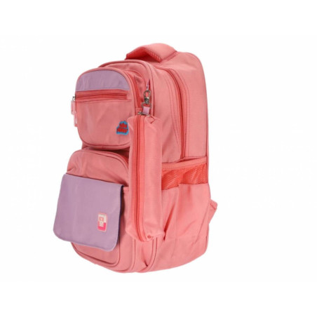 Ghiozdan cu 4 compartimente separate, penar etui inclus, poliester, 40 x 30 x 13 cm