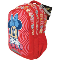 Ghiozdan Minnie mouse cu 3 compartimente separate, imprimeu OOPS, spate buretat, rosu