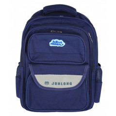 Ghiozdan School Friendly, clasele 1-4, maner, 4 compartimente, textil, bleumarin