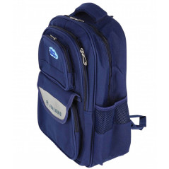Ghiozdan School Friendly, clasele 1-4, maner, 4 compartimente, textil, bleumarin
