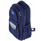 Ghiozdan School Friendly, clasele 1-4, maner, 4 compartimente, textil, bleumarin