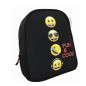 Ghiozdan gradinita, Emoji, clasic, un compartiment, buzunar pentru sticla, 28 cm, negru