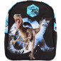 Ghiozdan gradinita, Mini Jurassic World, un compartiment, impermeabil, negru/albastru