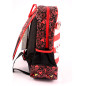 Ghiozdan cu Disney Minnie Mouse, baza intarita, compartiment principal cu fermoar, print auriu