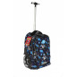 Ghiozdan troller Power, maner telescopit, roti mari, compartiment laptop, buzunare frontale, 50x34x26 cm