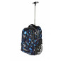 Ghiozdan troller Power, maner telescopit, roti mari, compartiment laptop, buzunare frontale, 50x34x26 cm