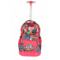 Ghiozdan troller Strong pentru fete, compartimente multiple, maner ajustabil, multicolor