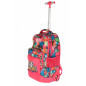 Ghiozdan troller Strong pentru fete, compartimente multiple, maner ajustabil, multicolor