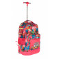 Ghiozdan troller Strong pentru fete, compartimente multiple, maner ajustabil, multicolor