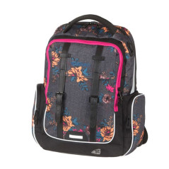 Rucsac ergonomic, model floral, compartiment laptop, volum 29 litri, bretele reglabile