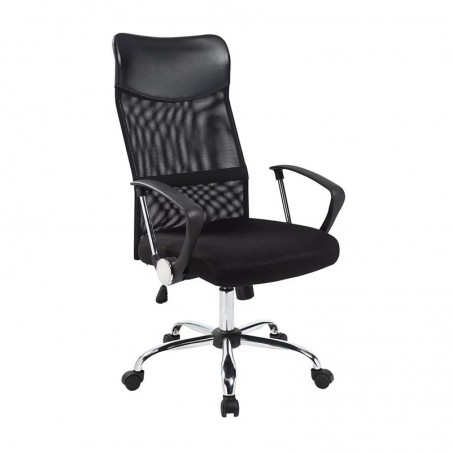 Scaun ergonomic de birou, directorial, spatar inalt, inaltime reglabila, sezut inclinabil, negru, RESIGILAT