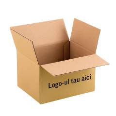 Calculator cutii de carton personalizate, kraft microondula E 360 g, natur