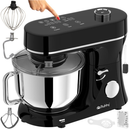 Robot de bucatarie cu blender, masina tocat carne, 6 trepte viteza, ecran tactil, cronometru, bol incalzit
