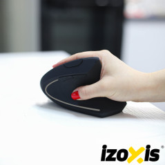 Mouse vertical wireless, ergonomic, universal, USB 2.4 GHz, 6 butoane, 1200 DPI