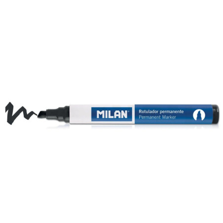Marker permanent negru, varf tesit, grosime scriere 2-5 mm, Milan