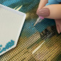 Broderie cu diamante Plaja, kit complet de creatie, 40x30 cm, multicolor
