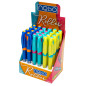 Roller cu cerneala albastra, clips de prindere, corp in diverse culori