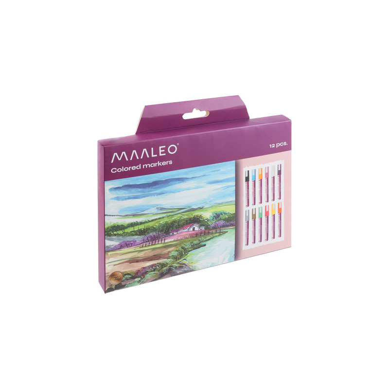 Set 12 markere decorative, acrilice, impermeabile, utilizare universala, culori intense