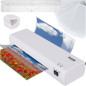 Set laminator A4, 150-250 microni, laminare la cald/rece, trimmer, dispozitiv rotunjire colturi, 60 plicuri