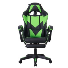 Scaun ergonomic gaming, spatar rabatabil, suport lombar, suport retractabil picioare, tetiera, inaltime 122-130 cm, RESIGILAT