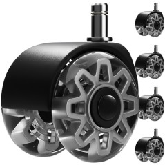 Set 5 roti pivotante pentru scaun de birou, dimensiune 2.5 inch, sarcina totala 160 kg