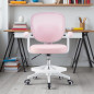 Scaun ergonomic de birou, inaltime reglabila 78-90 cm, suport picioare, mesh roz