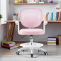 Scaun ergonomic de birou, inaltime reglabila 78-90 cm, suport picioare, mesh roz