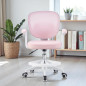 Scaun ergonomic de birou, inaltime reglabila 78-90 cm, suport picioare, mesh roz