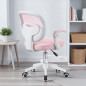 Scaun ergonomic de birou, inaltime reglabila 78-90 cm, suport picioare, mesh roz