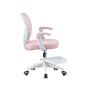 Scaun ergonomic de birou, inaltime reglabila 78-90 cm, suport picioare, mesh roz