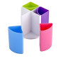 Suport pentru instrumente de scris, rotativ la 360 grade, 4 compartimente detasabile, diametru 10 cm, multicolor