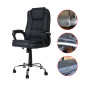 Scaun ergonomic directorial, sarcina maxima 120 kg, reglare pe inaltime, piele ecologica neagra, RESIGILAT