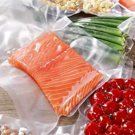 Pungi gofrate pentru vidat alimente, 300x400x0.065/0.09 mm, set 100 bucati