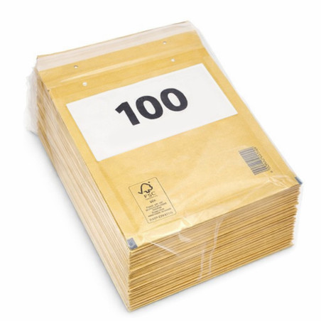 Set 100 plicuri A4 cu bule, antisoc, F16, 240x350+50 mm, auriu