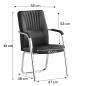Scaun conferinta, cadru cromat, manere captusite, PVC negru