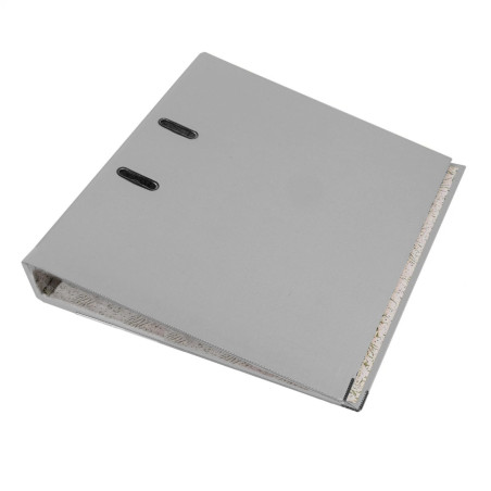 Biblioraft gri A4 pentru documente – Cotor 5 cm, Bordura Metalica, 350 Coli