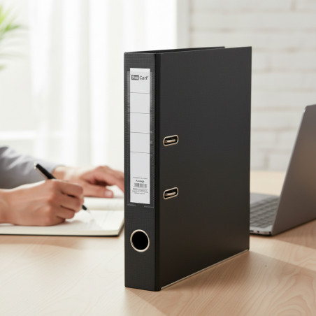 Biblioraft negru A4 pentru arhivare documente – Cotor 5 cm, Bordura Metalica, 350 Coli