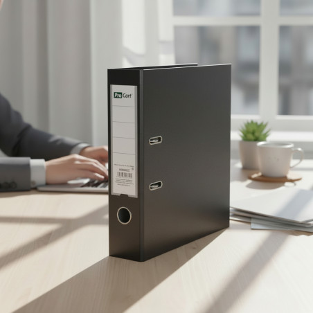 Biblioraft Negru A4 cu Bordura Metalica – Cotor 7.5 cm, Rezistent pentru Arhivare