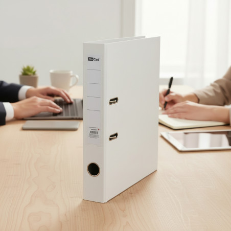 Biblioraft alb A4 pentru documente administrative – Cotor 5 cm, Bordura Metalica, 350 Coli