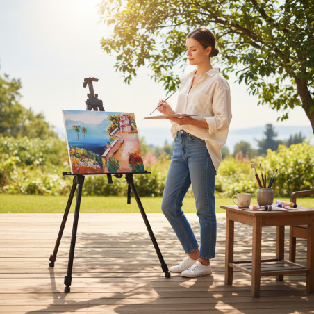 Sevalet pictura din aluminiu pentru exterior – Inaltime Reglabila 55–158 cm, Usor si Stabil