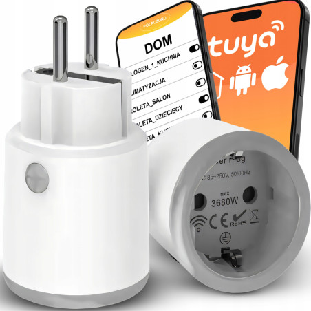 Priza smart programabila cu wattmetru – Control din Aplicatie, PLUG&PLAY, Max. 3680W